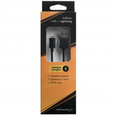 Кабель Grand-X USB-Lightning 2.1А, 1м Black (PL01BS)