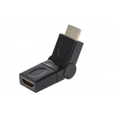 Переходник 2E (2EW-1486), HDMI-HDMI, AM/AF, поворотный, черный