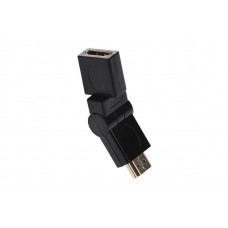 Переходник 2E (2EW-1486), HDMI-HDMI, AM/AF, поворотный, черный