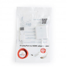 Адаптер-переходник Cablexpert (A-DPM-HDMIF-03-W) DisplayPort-HDMI, 0.1м, белый