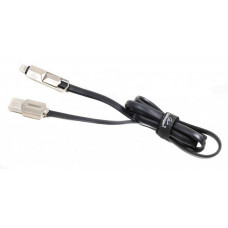 Кабель Cablexpert (CCPB-ML-USB-05BK) USB 2.0 BM - Lightning + microUSB, премиум, плоский, 1м, черный