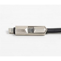 Кабель Cablexpert (CCPB-ML-USB-05BK) USB 2.0 BM - Lightning + microUSB, премиум, плоский, 1м, черный