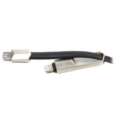 Кабель Cablexpert (CCPB-ML-USB-05BK) USB 2.0 BM - Lightning + microUSB, премиум, плоский, 1м, черный