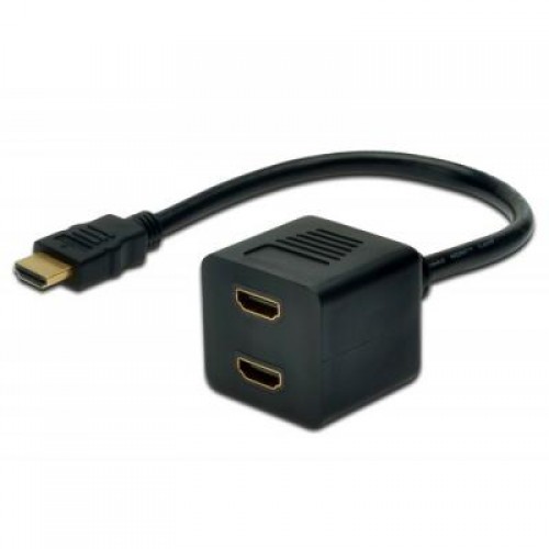 Кабель мультимедийный HDMI F to 2xHDMI M DIGITUS (AK-330400-002-S)