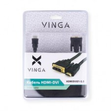 Кабель мультимедийный Vinga HDMI to DVI 24+1 5.0m (HDMIDVI01-5.0)