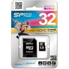 Карта памяти Silicon Power 32Gb microSDHC class 10 (SP032GBSTH010V10SP)