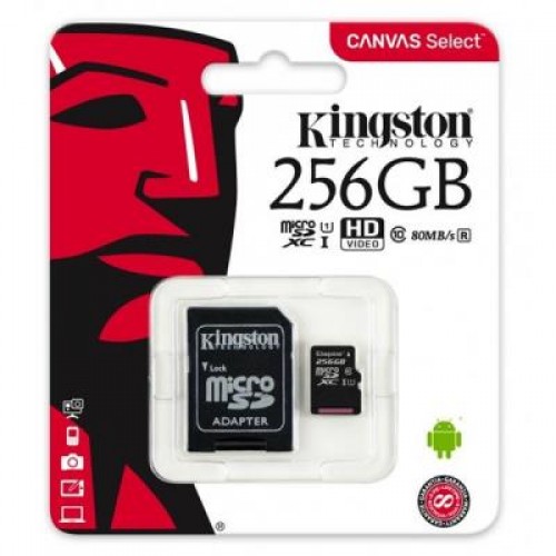 Карта памяти Kingston 256GB microSDXC class 10 UHS-I Canvas Select (SDCS/256GB)