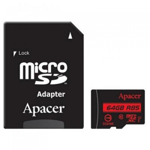 Карта памяти Apacer 64GB microSDXC class 10 UHS-I U1 (AP64GMCSX10U5-R)