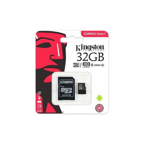 Карта памяти Kingston 32GB microSDHC class 10 UHS-I Canvas Select (SDCS/32GB)