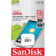 Карта памяти SanDisk 16GB microSD Class 10 UHS-I Ultra (SDSQUNS-016G-GN3MN)