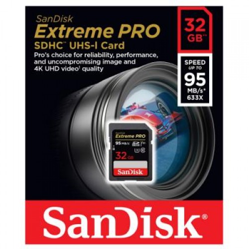 Карта памяти SanDisk 32GB SDHC Class10 UHS-I V30 4K Extreme Pro (SDSDXXG-032G-GN4IN)