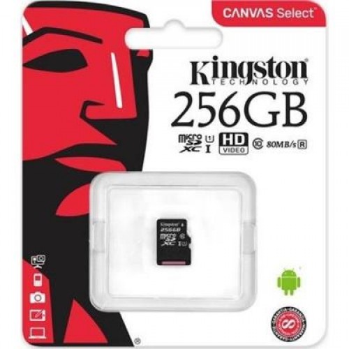 Карта памяти Kingston 256GB microSDXC class 10 UHS-I Canvas Select (SDCS/256GBSP)