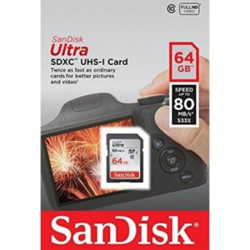 Карта памяти SanDisk 64GB SDXC Class 10 UHS-I (SDSDUNC-064G-GN6IN)