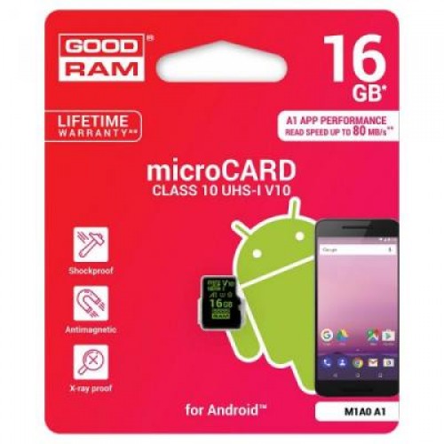 Карта памяти GOODRAM 16GB microSDHC Class 10 UHS-I (M1A0-0160R11)