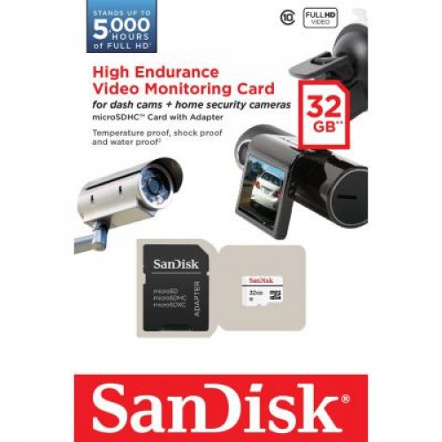 Карта памяти SanDisk 32GB microSDHC class 10 High Endurance Video Monitoring (SDSDQQ-032G-G46A)