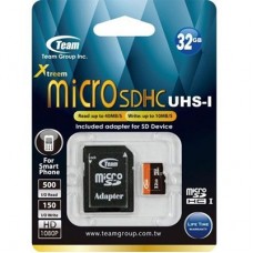 Карта памяти TEAM 32 GB microSDHC UHS-I + SD Adapter TUSDH32GUHS03
