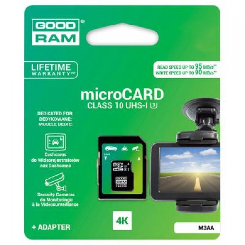 Карта памяти GOODRAM 64GB microSD class 10 USH-I U3 (M3AA-0640R11-DD)