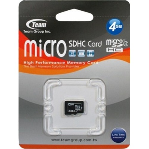 Карта памяти TEAM 8 GB microSDHC Class 4 TUSDH8GCL402