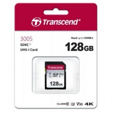 Карта памяти Transcend 128GB SDXC class 10 UHS-I U3 V30 (TS128GSDC300S)