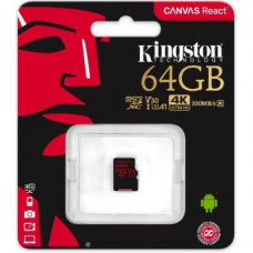 Карта памяти Kingston 64GB microSDXC class 10 UHS-I U3 (SDCR/64GBSP)