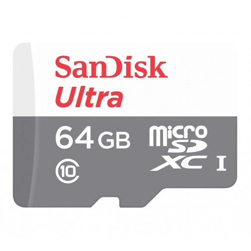 Карта памяти SanDisk 64GB microSD Class 10 UHS-I Ultra (SDSQUNS-064G-GN3MA)