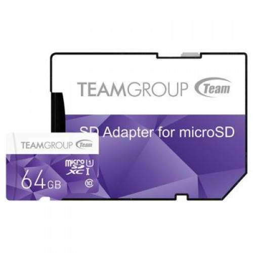 Карта памяти TEAM 64GB microSD Class10 UHS-I (TCUSDX64GUHS41)