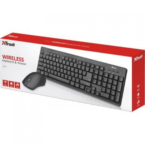 Комплект Trust Ziva wireless keyboard with mouse UKR (22119)