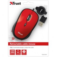 Мышь Trust Yvi Retractable Red (21053)
