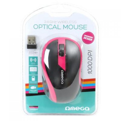 Мышь OMEGA Wireless OM-415 pink/black (OM0415PB)