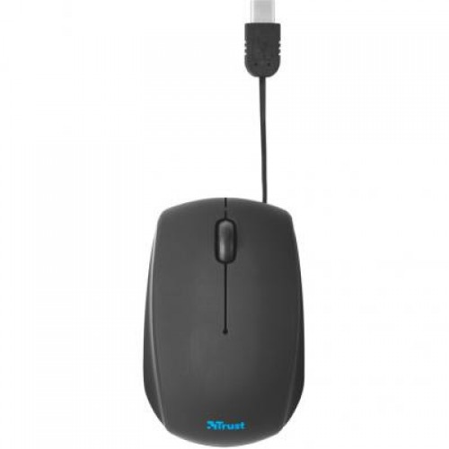 Мышь Trust USB-C retractable mini mouse black (20969)