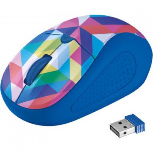 Мышь Trust Primo Wireless Mouse blue geometry (21480)