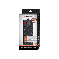 Сетевой фильтр REAL-EL RS-8 PROTECT USB 1.8m черный UAH