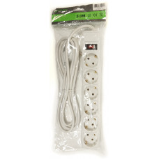 Сетевой фильтр PowerPlant 6 розеток 3 м JY-1057/3 (White) (PPSA10M30S6)