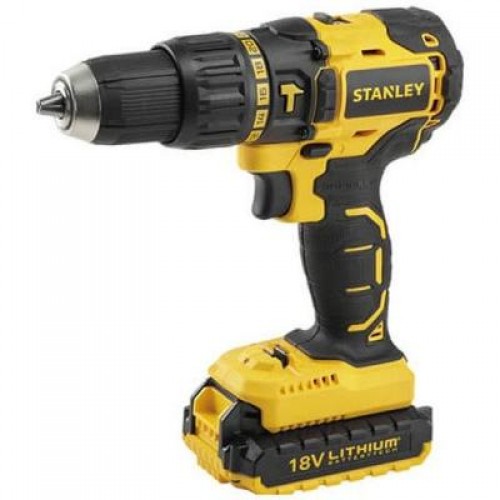 Шуруповерт Stanley 18V, с ударом, бесщет, 55Нм, Li-Ion, 2акк (SBH20S2K)