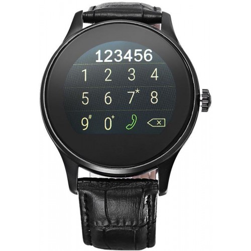 Смарт-часы UWatch K88H Black Leather Strap