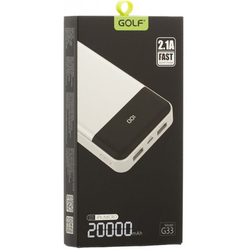 Power Bank GOLF 20000 mAh G33 Li-pol White