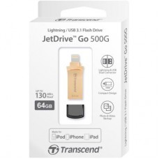 Флешка Transcend 64GB JetDrive Go 500 Gold USB 3.1/Lightning (TS64GJDG500G)