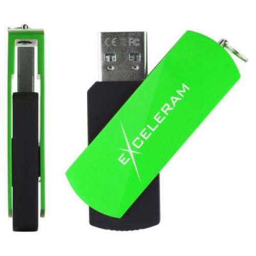 Флешка eXceleram 64GB P2 Series Green/Black USB 3.1 Gen 1 (EXP2U3GRB64)