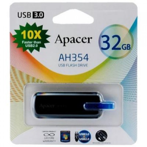 Флешка 32GB AH354 Black RP USB3.0 Apacer (AP32GAH354B-1)