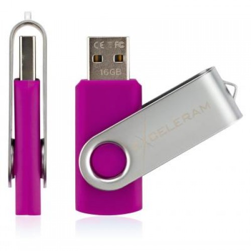 Флешка eXceleram 16GB P1 Series Silver/Purple USB 2.0 (EXP1U2SIPU16)