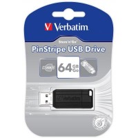 Флешка Verbatim 64GB Store n Go PinStripe Black USB 2.0 (49065)