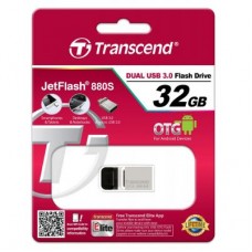 Флешка Transcend 32GB JetFlash OTG 880 Metal Silver USB 3.0 (TS32GJF880S)
