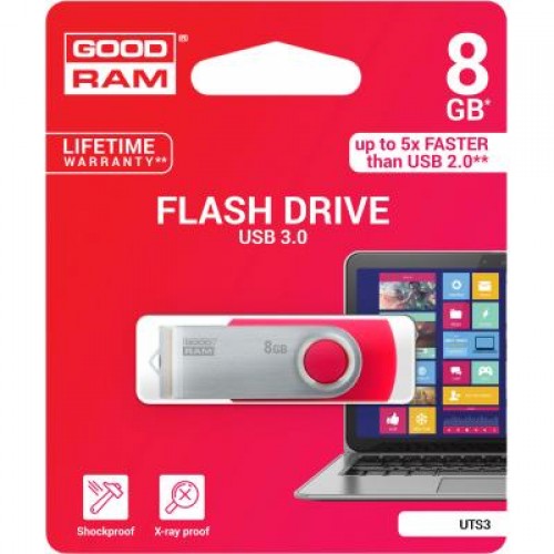 Флешка Goodram 8GB UTS3 Twister Red USB 3.0 (UTS3-0080R0R11)