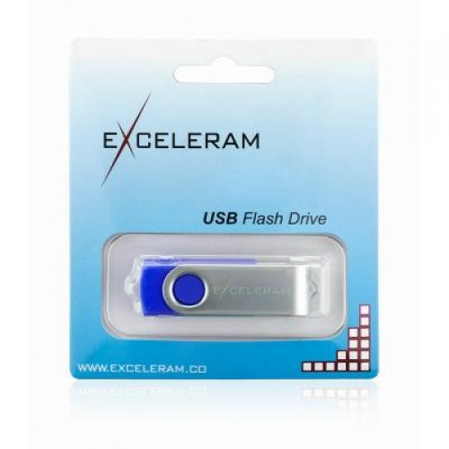 Флешка eXceleram 8GB P1 Series Silver/Blue USB 2.0 (EXP1U2SIBL08)