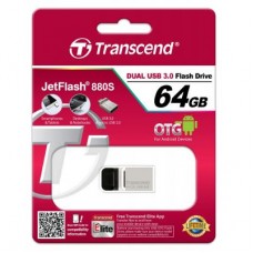 Флешка Transcend 64GB JetFlash OTG 880 Metal Silver USB 3.0 (TS64GJF880S)