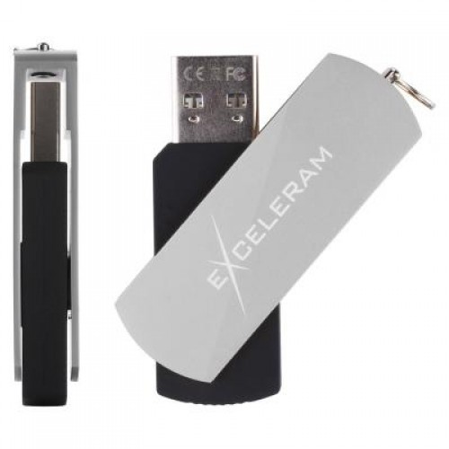 Флешка eXceleram 8GB P2 Series Silver/Black USB 2.0 (EXP2U2SIB08)