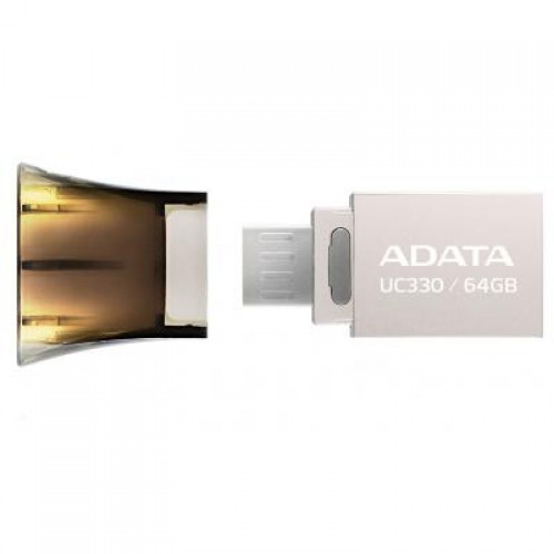 Флешка A-DATA 64GB UC330 Black USB 2.0 OTG (AUC330-64G-RBK)