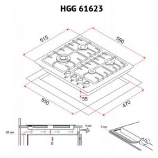 Варочная поверхность Perfelli HGG 61623 IV