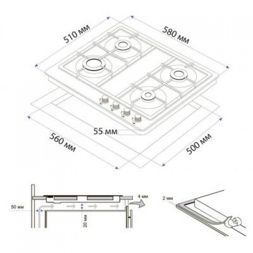 Варочная поверхность MINOLA MGM 61021 WH