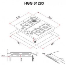 Варочная поверхность Perfelli HGG 61283 WH